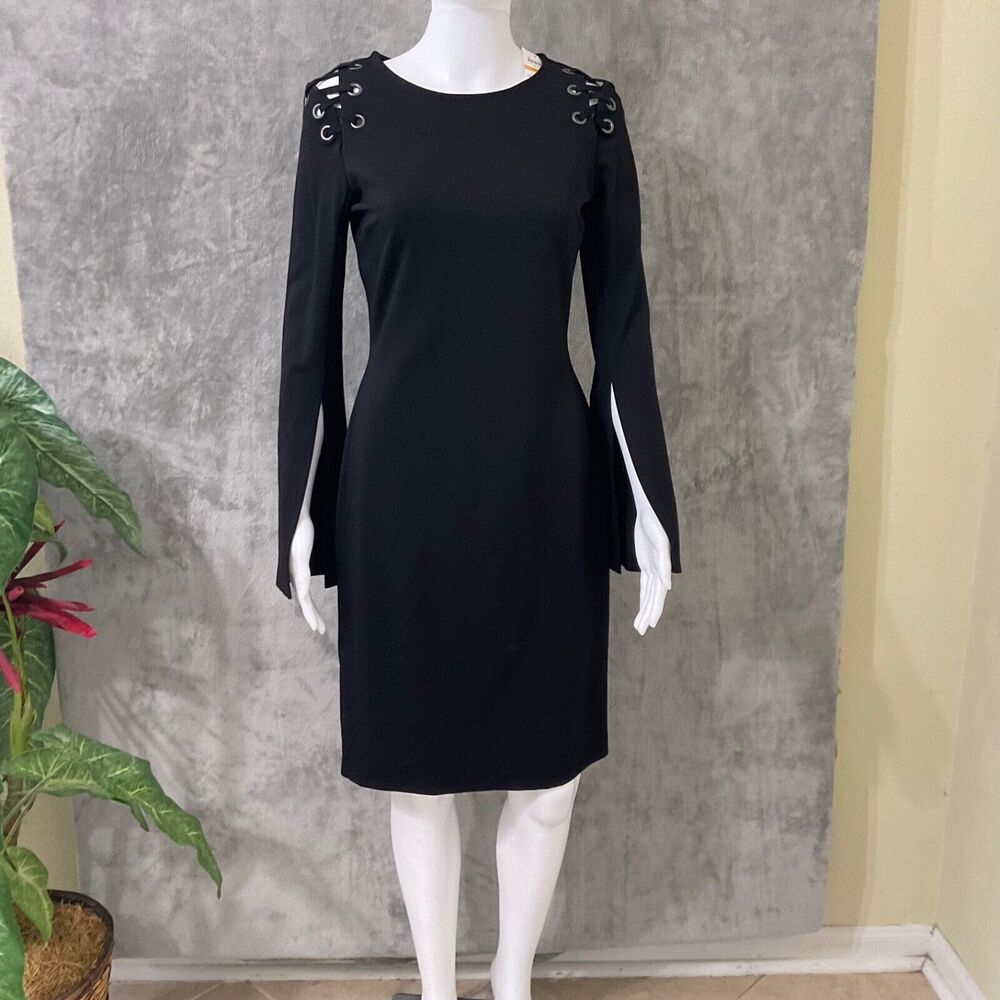 NWT Bar III Dress Women’s size S Sheath WhimsyGoth  steampunk Witchy Grommet LBD